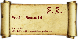 Prell Romuald névjegykártya